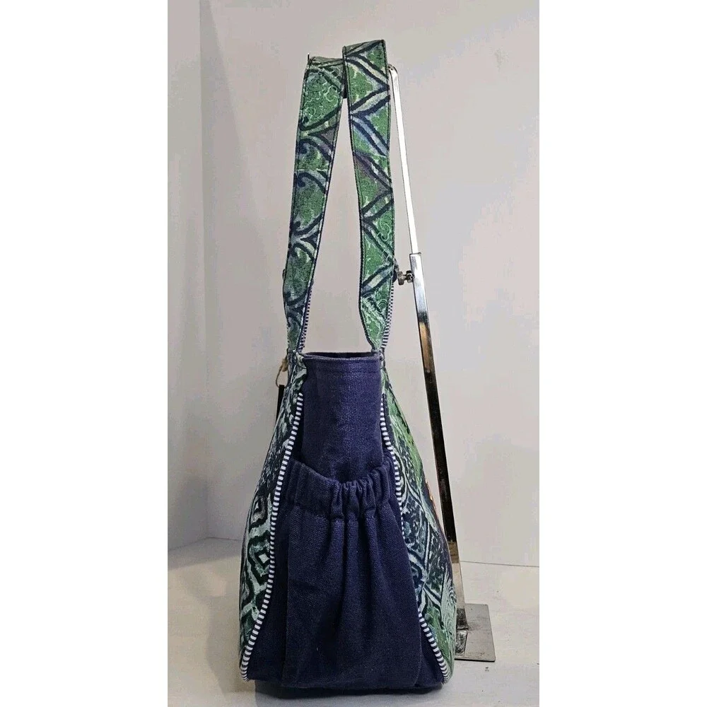 Paul Brent Seahorse Canvas Tote Bag Large Braided Shoulder Purse Beach Cruise - Picture 10 of 16